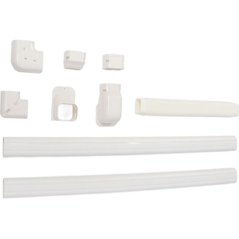 Kit de cache-tuyaux décoratif en PVC pour climatiseurs centraux et pompes à chaleur mini-split (1/5)