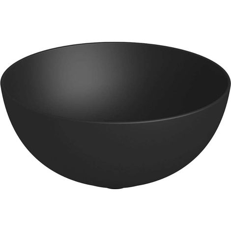 Jika Astra - Aufsatzwaschbecken, Durchmesser 36 cm, ohne Überlauf, ohne Hahnloch, mattschwarz H8183657161121 (1/2)