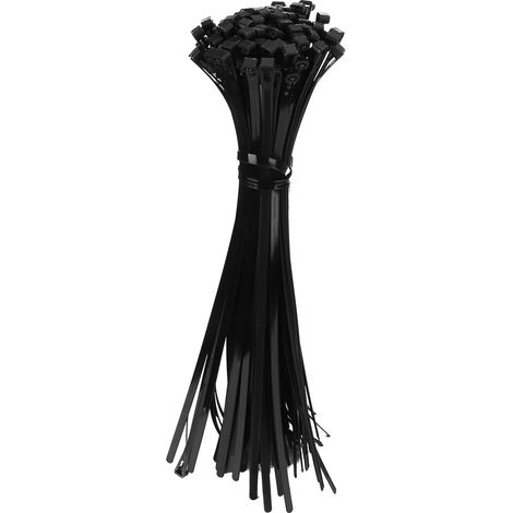 100 Stück Mehrzweck-Kabelbinder aus Nylon, zum Befestigen und Ordnen von Kabeln, 8 x 400 mm, Schwarz (1/5)
