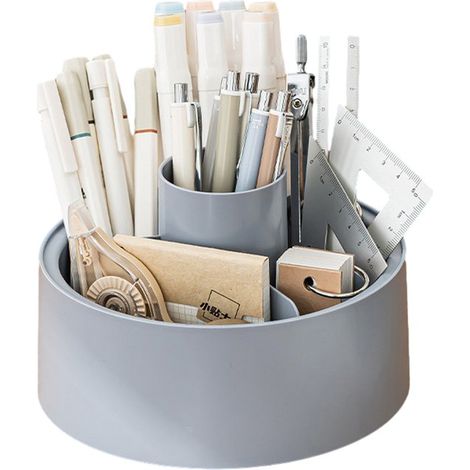 1 pièce - Organisateur de maquillage rotatif - Organisateur à 360° - Organisateur de cosmétiques pour salle de bain - Organisateur de crayons - Cosmétiques pour coiffeuse, chambre, salle de bain - Ble (1/5)
