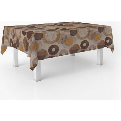 Nappe Toile cirée Anti-Taches Lavable carrée 140x140 Tambre Brun (1/5)