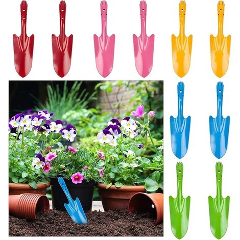 Mini Garden Shovels, 28 cm Colourful Metal Hand Shovel Garden Digging Tool for Flowers, Plants, Soil, Planting Transplantation (1/5)