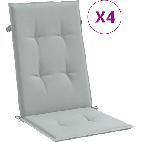 Coussins de chaise à dossier haut lot de 4 gris clair mélangé (1/5)