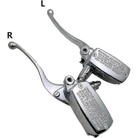 Levier de maître-cylindre de frein et d'embrayage universel chromé 1" pour moto, côté gauche, compatible Honda VTX 1300/1800 et Suzuki Intruder. (1/5)
