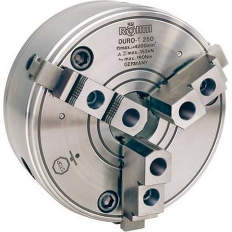 Mandrino Cremagliera Tre Ganasce Duro-T Con Din Corto Cono 55027, Perno Perno E Dado A Collare, Altezza: 200Mm, Cono Corto Fixation 6 (1/2)