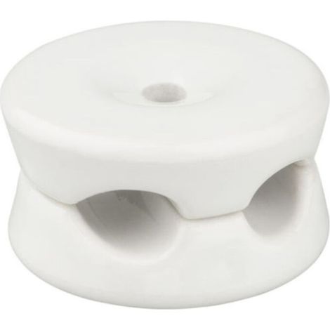 Sujetacables porcelana redondo doble blanco, 5 uds ø32 x 18,6 mm