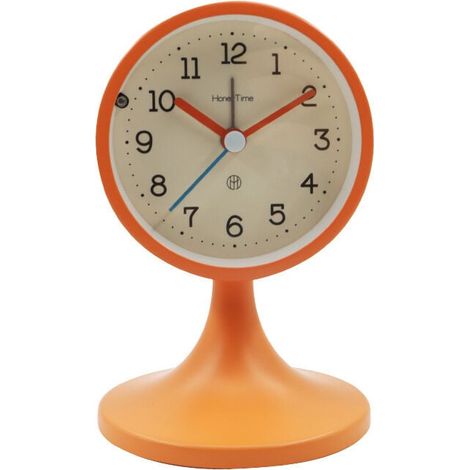 Métal Reveil Vintage Silencieux, avec Support Amovible,Réveil Matin Analogique, Ancien Horloge de Chevet sans Tic-tac pour Bureau Chambre Table(orange) (1/4)