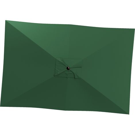 Toile de Rechange pour Parasol Rectangulaire 3x2 m à 6 Baleines, Polyester Anti UV 50+, Vert (1/5)