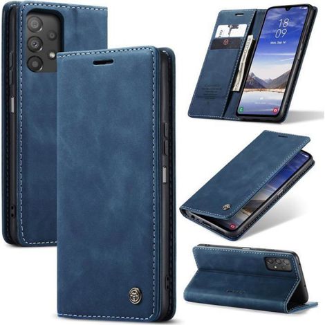 Coque pour Samsung Galaxy A33 5G Premium Housse Cuir Protection Pochette Rabat Portefeuille Flip Case Porte Bleu (1/5)