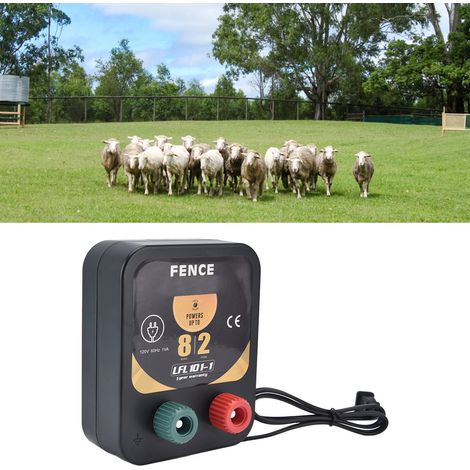 Unité principale de clôture électronique portable pour élevage (portée de 3,2 km), système de clôture électronique de 0,1 joule, actionneur de clôture CA, norme américaine 110-120 V (1/5)