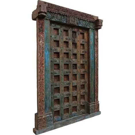 Puerta de madera marron 155x37x226h cm