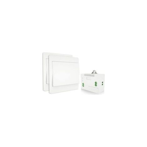 Kit de interruptor de luz de radio, paso de cableado, paso de batería, instalación fácil, exterior de hasta 200 m (2 interruptores RF y 1 receptor)
