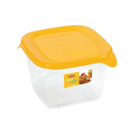 Fresh&go quadratischer Lebensmittelbehälter Gelb/Transparent 1,2L Curver