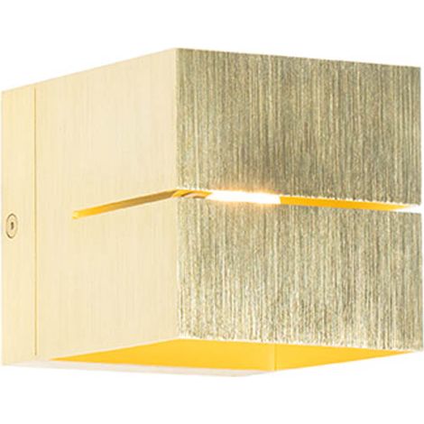 QAZQA Moderno Lámpara de pared inteligente dorada 9,7 cm con Wi-Fi G9 - Transfer Aluminio Cuadrada Adecuado para LED Max. 1 x 2.5 Watt