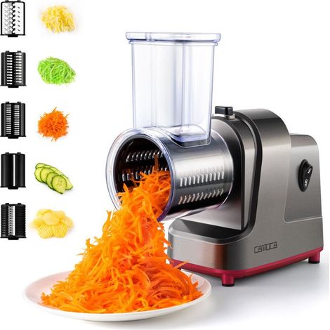 Picadora de 5 cuchillas, cortadora de verduras multifunción totalmente automática, cortadora de patatas doméstica, máquina eléctrica para cortar verduras (1/4)