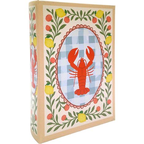 Caja libro de madera con langosta roja y limones 26 cm (1/5)