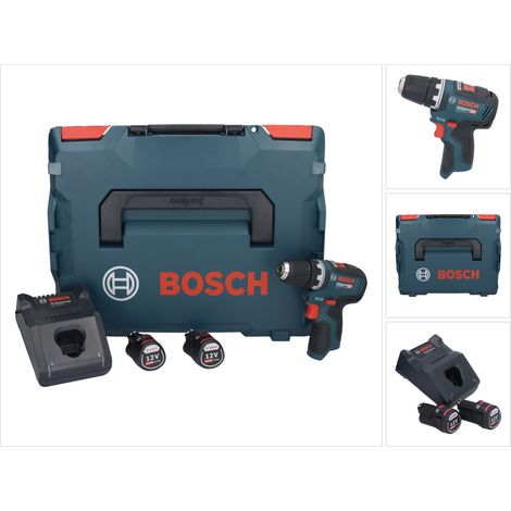 Bosch GSR 12V-35 Professional Akku Bohrschrauber 12 V 35 Nm Brushless + 2x Akku 2,0 Ah + Ladegerät + L-Boxx