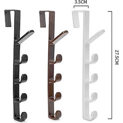 Paar Türhaken mit je 5 Haken, Wandorganizer, Rucksackhalter, Handtaschenhalter, Kleider- und Mantelhalter für Zuhause (1/5)