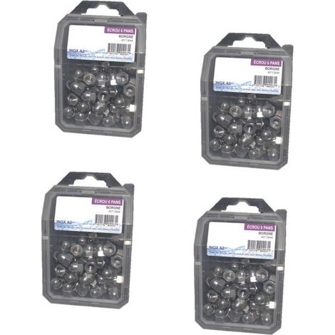 4 Coques de 25 Ecrous Borgnes M10 mm - DIN 1587 - Inox A2 - D-Work
