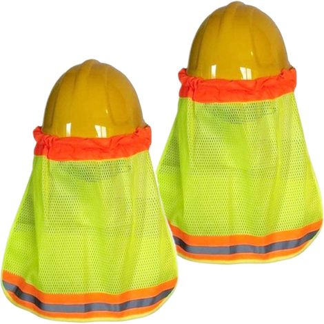 Voile pare-soleil professionnelle avec capuche rigide - 2 pièces, protection de nuque à large bord Accessoires de casque respirants, bande réfléchissante, protection de nuque ajustable pour le jardin (1/5)