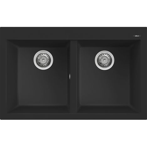 Lavello QUADRA 350 79x50 2 vasche BLACK 86 (1/3)