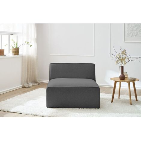 BOBOCHIC - Chauffeuse 1 place pour canapé modulable MEGEVE tissu chiné Gris foncé (1/5)