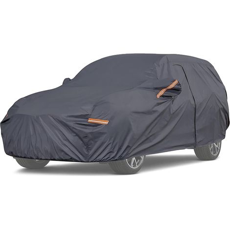 Lupex Shop - Telo copriauto per suv impermeabile con zip e rifrangenti Tg. S: 406x165x130cm (1/4)