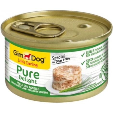 LATA PERROS GIMDOG Pure Delight POLLO/CORDERO, 85gr.