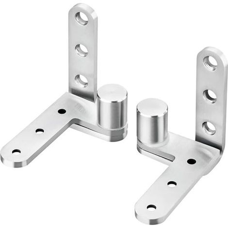 Bisagra pivotante de acero inoxidable para puerta, bisagras centrales ocultas, 2 bisagras centrales, 80 x 80 mm (plateada) (1/4)