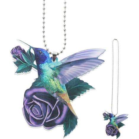 Ornement suspendu colibri rose pour rétroviseur de voiture-7X7CM (1/3)