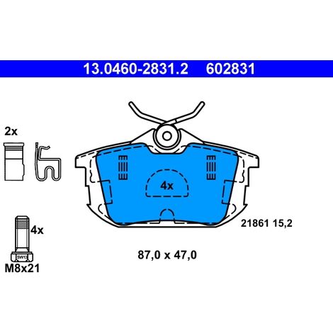 Kit de plaquettes de frein, frein à disque ATE 13.0460-2831.2 MITSUBISHI 3345678