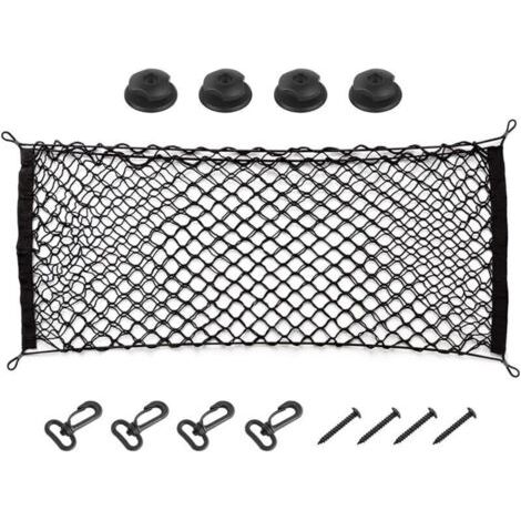 Rete elastica regolabile per il bagagliaio dell'auto, universale per auto, veicoli e SUV (90 x 40 cm).
