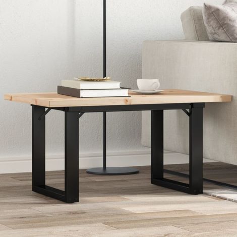 vidaXL Table basse cadre en O 80x50x40,5cm bois de pin massif et acier