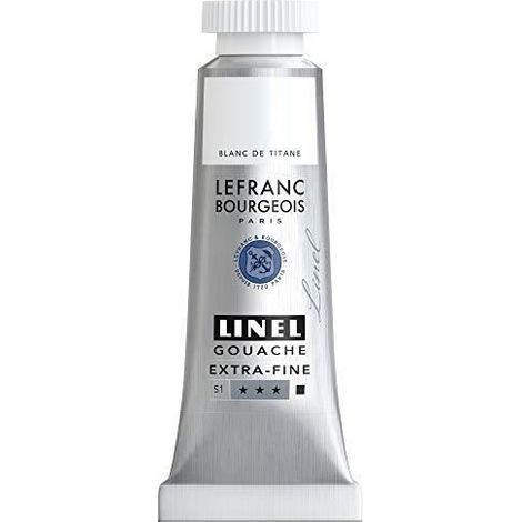 Gouache extra-fine - LEFRANC BOURGEOIS - Linel - Tube 14 ml - Blanc de Titane