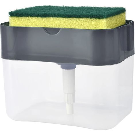 [JAMAIS UTILISÉ]Distributeur de savon à pompe avec éponge, presse manuelle pour nettoyer le liquide, récipient, presse manuelle, stockage du savon (1/5)