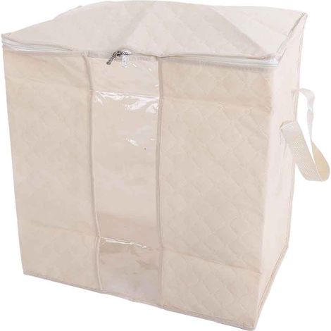 Faltbarer, staubdichter Aufbewahrungsbeutel für unter dem Bett zur Aufbewahrung von Bettdecken, Kleidung und Spielzeug (Beige) (1/5)