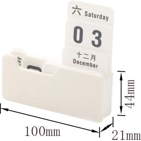 Wiederverwendbarer Tischkalender aus PS und PP, tragbarer und modularer Aufsteller, Wohnaccessoire fürs Büro, weiß