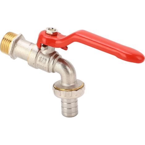 Robinet d'arrosage fileté mâle G1/2" entrée G3/4" sortie en laiton anticorrosion avec étanchéité optimale pour machine à laver