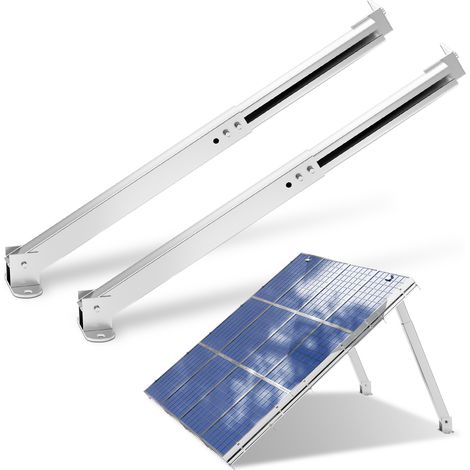 Wolketon Soporte para panel solar PV 15-30°Soporte de montaje en suelo ajustable Soporte para panel solar