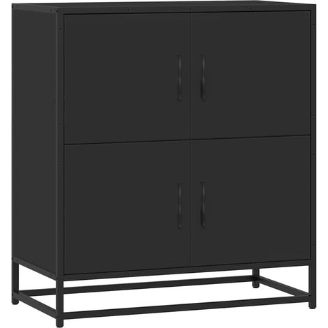 Maison Exclusive - Credenza Rovere Nera 68x35x76 cm in Legno Multistrato