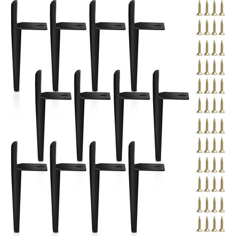 SWANEW 8pcs mobili piedi gambe regolabili metallo 150 mm gamba regolabile nero (1/5)