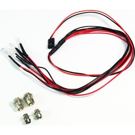 LED set white/red with aluminum holder