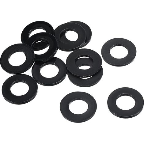 M12 Nylon Plat Rondelle, 12 Paquet 12mm ID 24mm OD Étanchéité Espaceur Joint Anneau pour Robinet Tuyau Eau Tuyau Fixation Boulon, Noir (1/5)