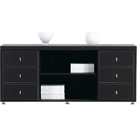 Büromöbel Büroschrank Aktenschrank PADOVA schwarz 660x1600x450mm Büro Ausstattung Homeoffice