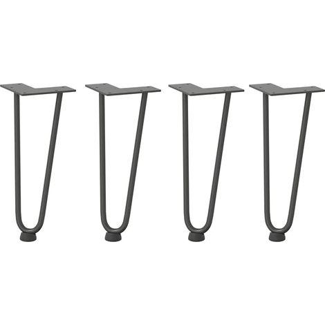 Pieds en épingle à cheveux pour table basse 4 pièces Anthracite 30 cm Acier massif