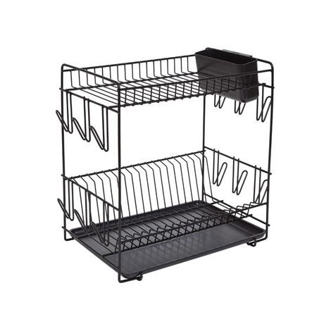ÉGOUTTOIR À VAISSELLE GRAND NOIR - 43X25X41,5