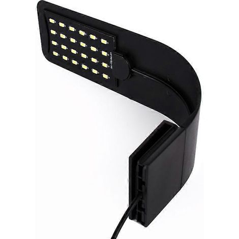 Lampe LED nano à pince blanche et bleue pour aquarium, idéale pour les poissons et les plantes (23-50 cm). (1/5)