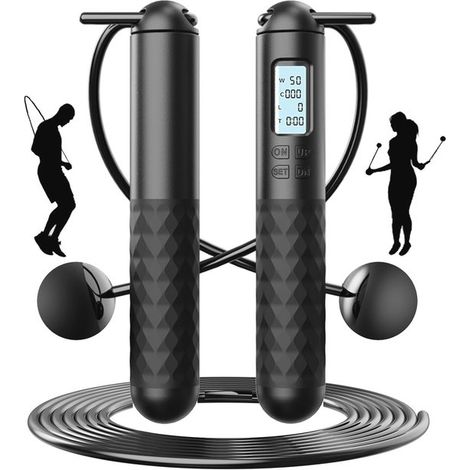 Cuerda para saltar inalámbrica para adultos - Cuerda para saltar inalámbrica con contador para uso portátil