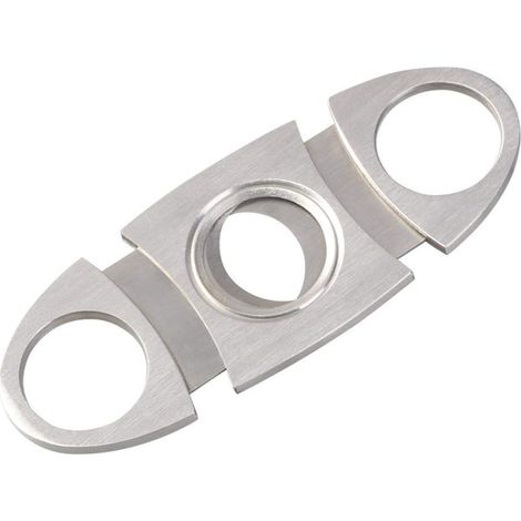 Coupe-cigares de poche à double guillotine en acier inoxydable, argenté (1/5)