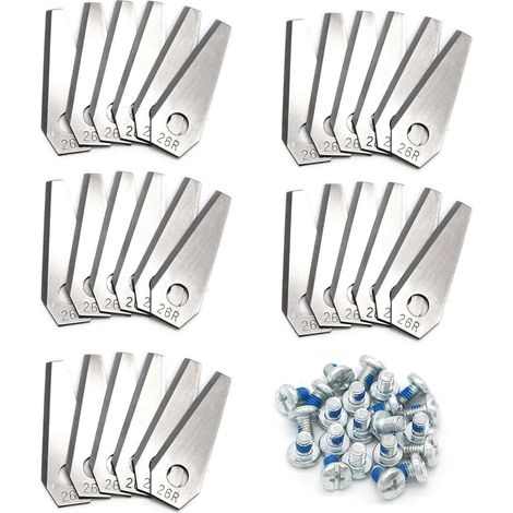 Lames de tondeuses, 30 Pcs Lame Tondeuse Gazon, Lames Durables en Forme de Losange pour les robot tondeuse Bosch Indego, avec Vis